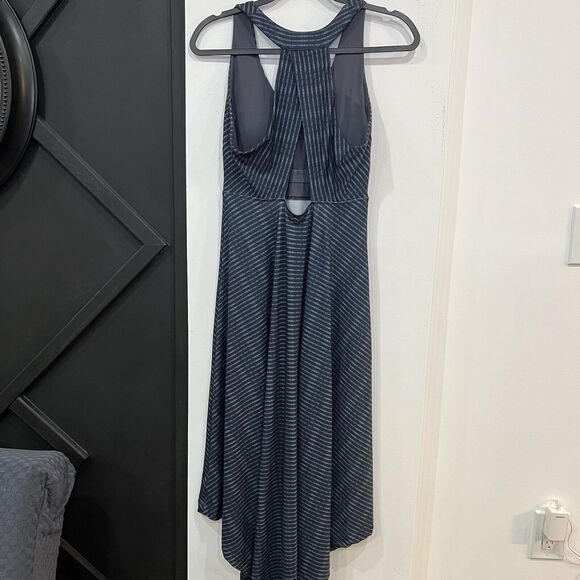 Prana Women's Striped Racerback Handkerchief Asymmetrical Saxon Dress Medium - Picture 5 of 8